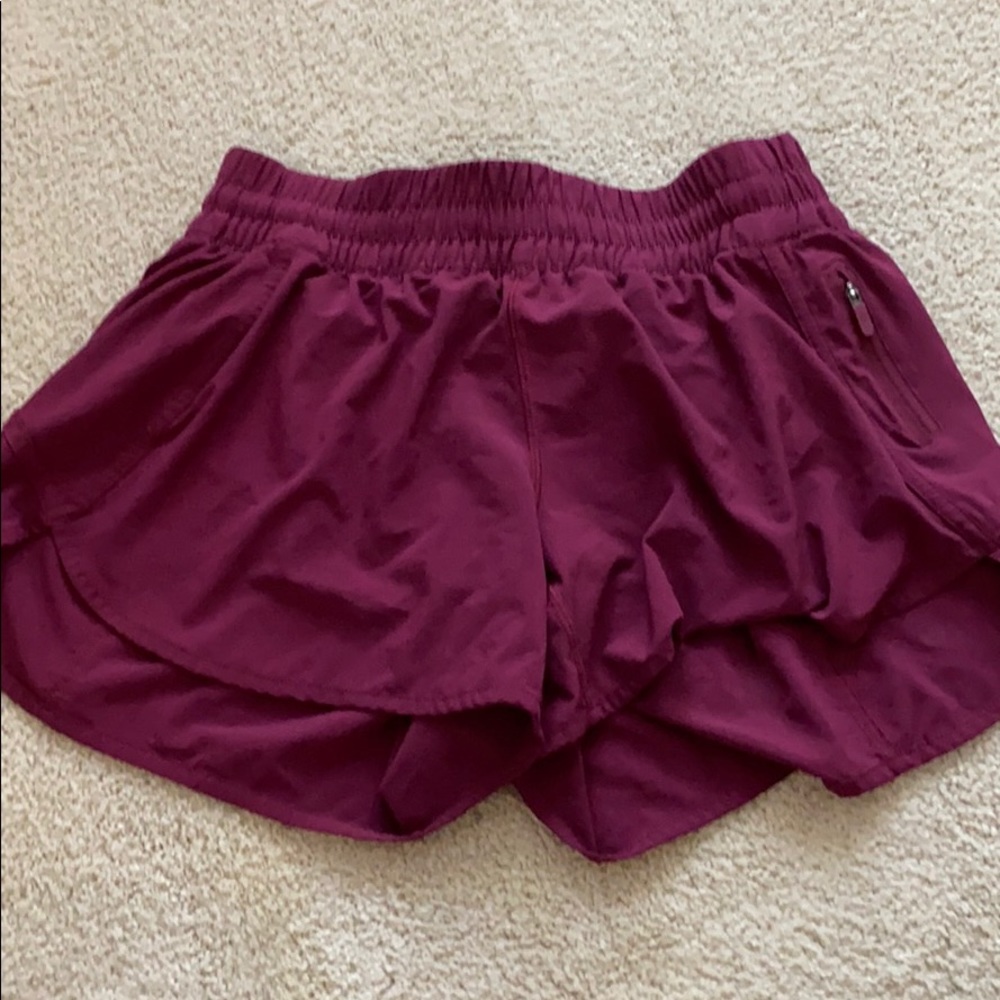 Maroon Lululemon Tracker Shorts